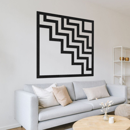 Modern fa faldekoráció feltűnő geometrikus cikkcakk mintával