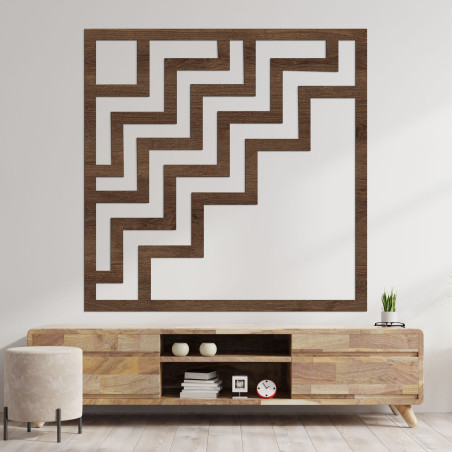 Barna geometrikus motívumú fa kép modern életstílusba