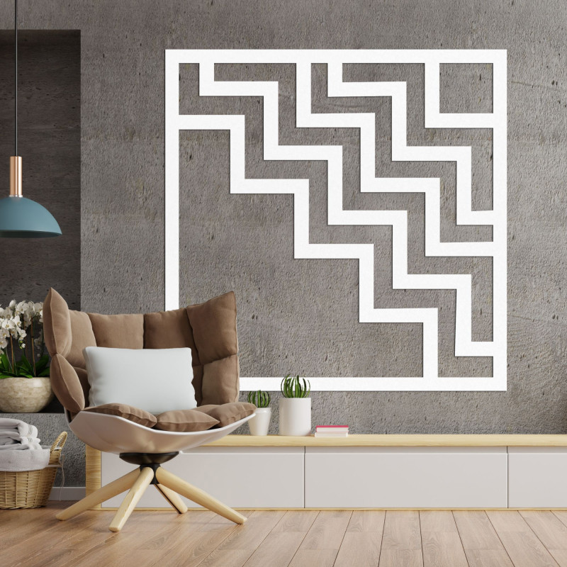 Modern fa faldekoráció feltűnő geometrikus cikkcakk mintával