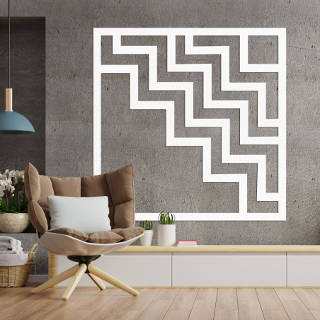 Modern fa faldekoráció feltűnő geometrikus cikkcakk mintával