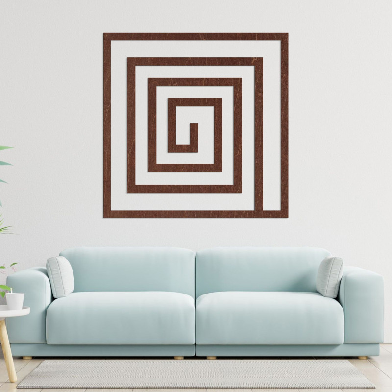 Fából készült dekorációs spirál - SQUARIL