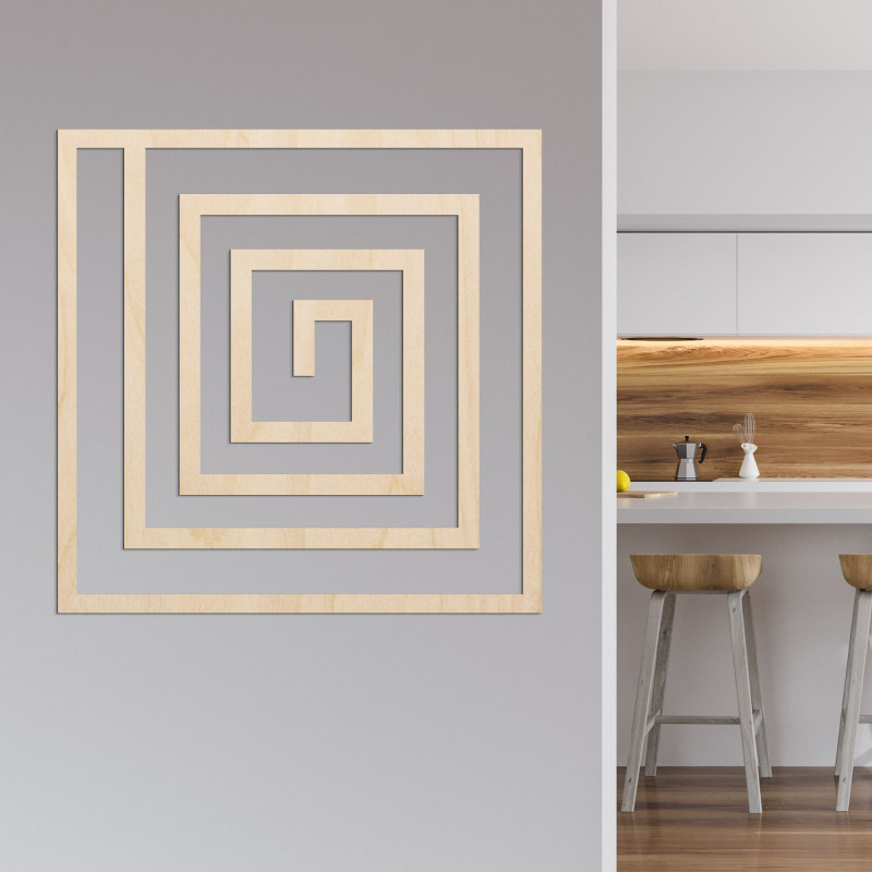 Fából készült dekorációs spirál - SQUARIL