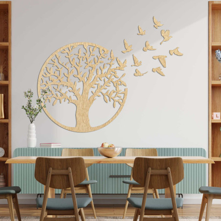 Fából készült kép életfa repülő madarak