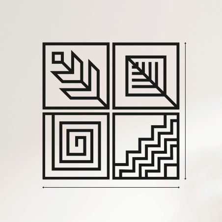 Fa falikép 4 darabos geometriával Fa falikép 4 darabos geometriával