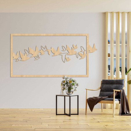 Fából készült falikép madarak - RODDO