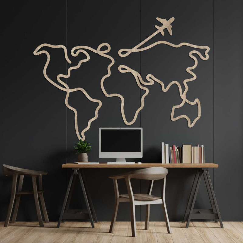 Fából készült térkép a falon