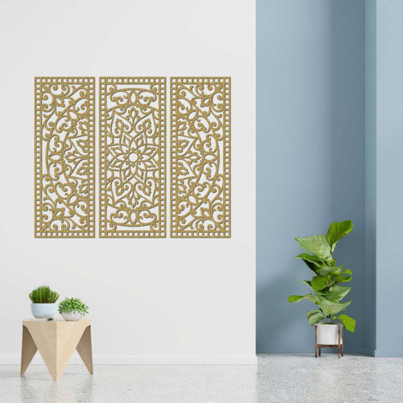 Fali dekoráció háromrészes panel mandala - AURELIA