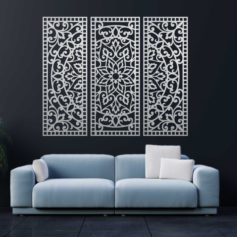 Fali dekoráció háromrészes panel mandala - AURELIA