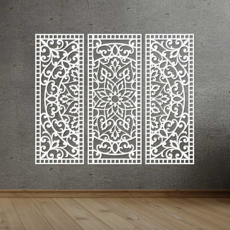 Fali dekoráció háromrészes panel mandala - AURELIA