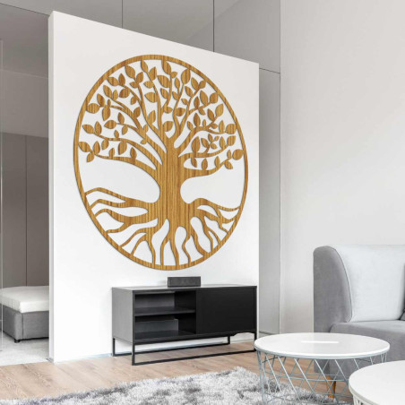 Modern fekete életfa a falon, mint elegáns belső dekoráció