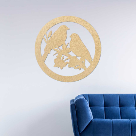 Fából készült falfestmény madarak egy ágon Fából készült falfestmény madarak egy ágon