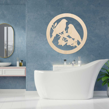 Fából készült falfestmény madarak egy ágon Fából készült falfestmény madarak egy ágon