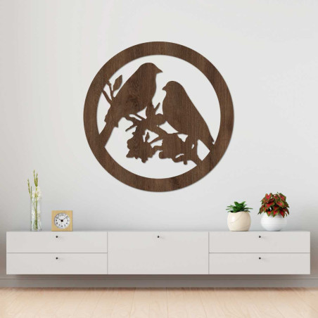 Fából készült falikép madarak ágakon - AVIAN