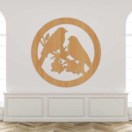 Fából készült falikép madarak ágakon - AVIAN