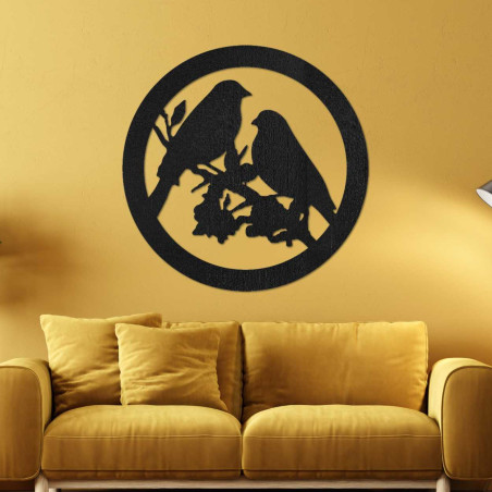 Fából készült falikép madarak ágakon - AVIAN