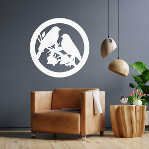 Fából készült falikép madarak ágakon - AVIAN 2