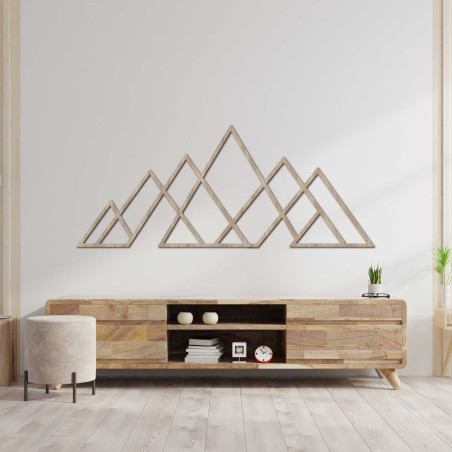 Fából készült falikép geometrikus hegyekkel - APALATU