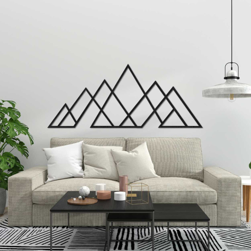 Fából készült falikép geometrikus hegyekkel - APALATU