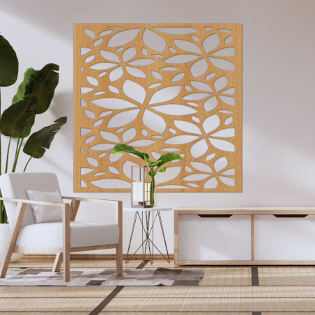 Fából készült virágos kép négyzet - BOTANICA