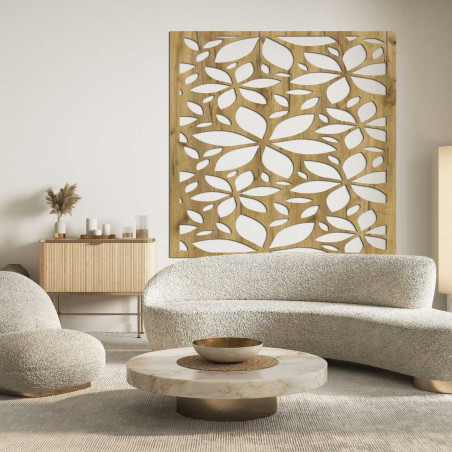 Fából készült virágos kép négyzet - BOTANICA