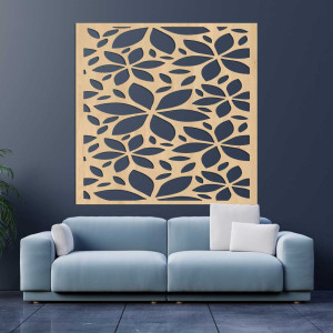 Fából készült virágos kép négyzet - BOTANICA 2