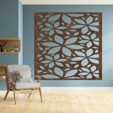 Fából készült virágos kép négyzet - BOTANICA