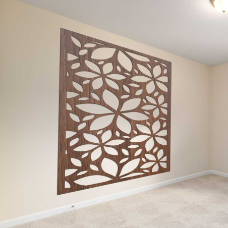 Fából készült virágos kép négyzet - BOTANICA