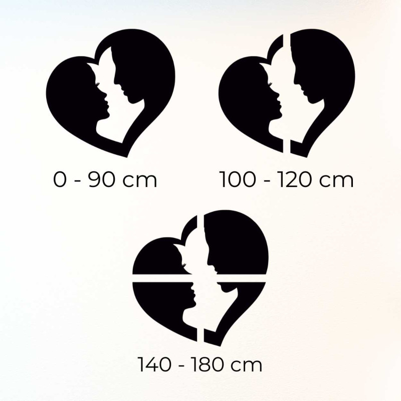 Két ember egyesülését ábrázoló faldekor egyszerű szív alakban.