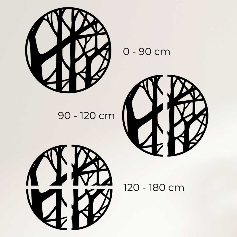 A fa dekoráció méretei centiméterben vannak megadva.