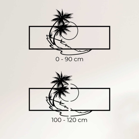 Fa dekoratív panel pálmafákkal és naplementével - PALMA