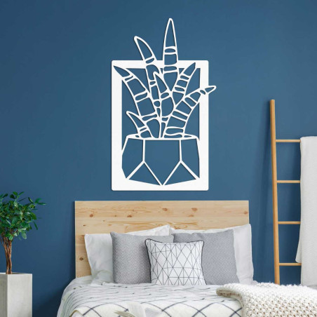 Designer fa festménykészlet kaktuszokkal geometrikus virágcserepekben