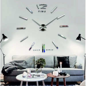 Wall-mounted wall clock PROFI SILVER MIRROR.