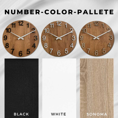 Tölgyfa falióra arab számokkal - DOMODRA