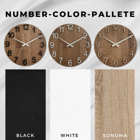 Modern faóra kerek formával és diszkrét számlappal