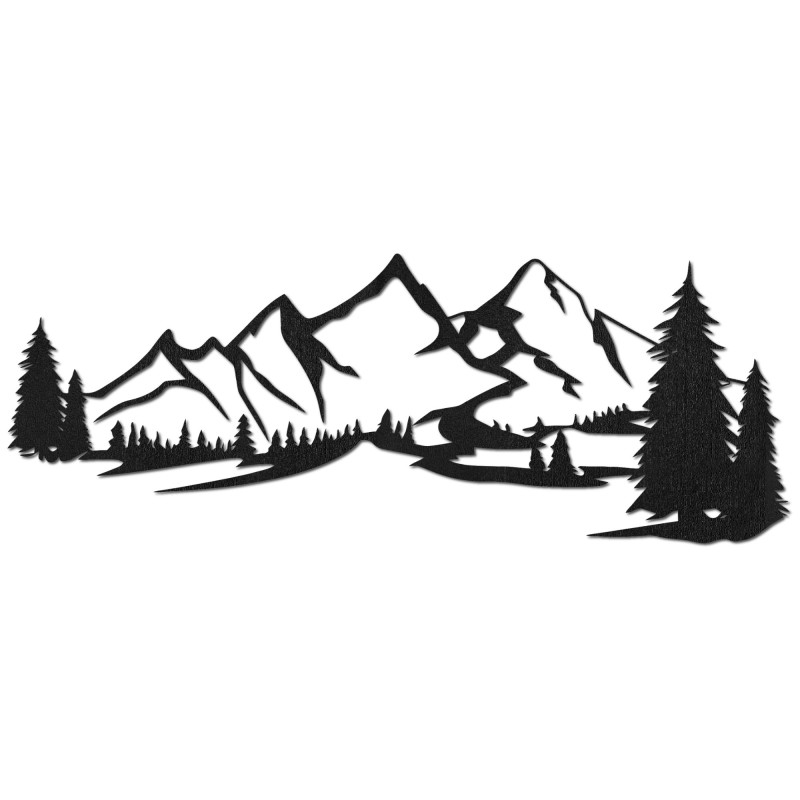 Fa faldekoráció - Hegyi panoráma