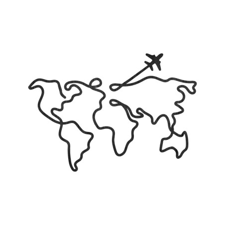 Dizájner fából készült világtérkép a falon - WorldLines