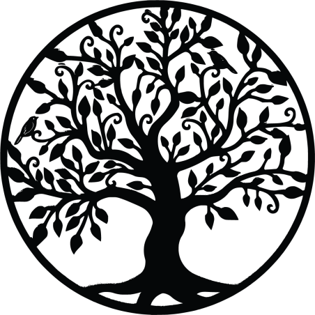 Fából készült falfestmény - Az életfa a növekedést szimbolizálja Fából készült falfestmény - Az életfa a növekedést szimbolizálja