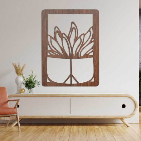 Modern, fából készült nappali dekoráció természetes dizájnnal