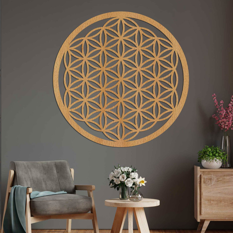 copy of Fából készült fali mandala Élet virága - PERTON
