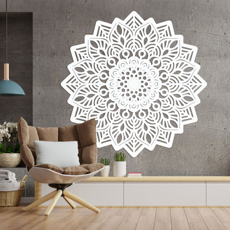 Faragott fa faldekor mandala nap - SOLIS
