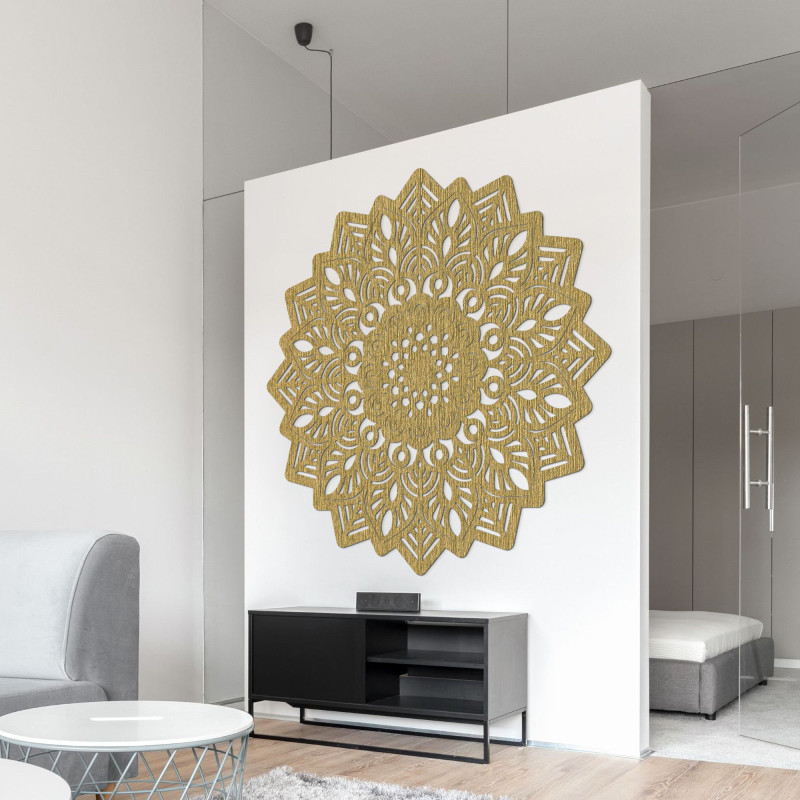 Faragott fa faldekor mandala nap - SOLIS