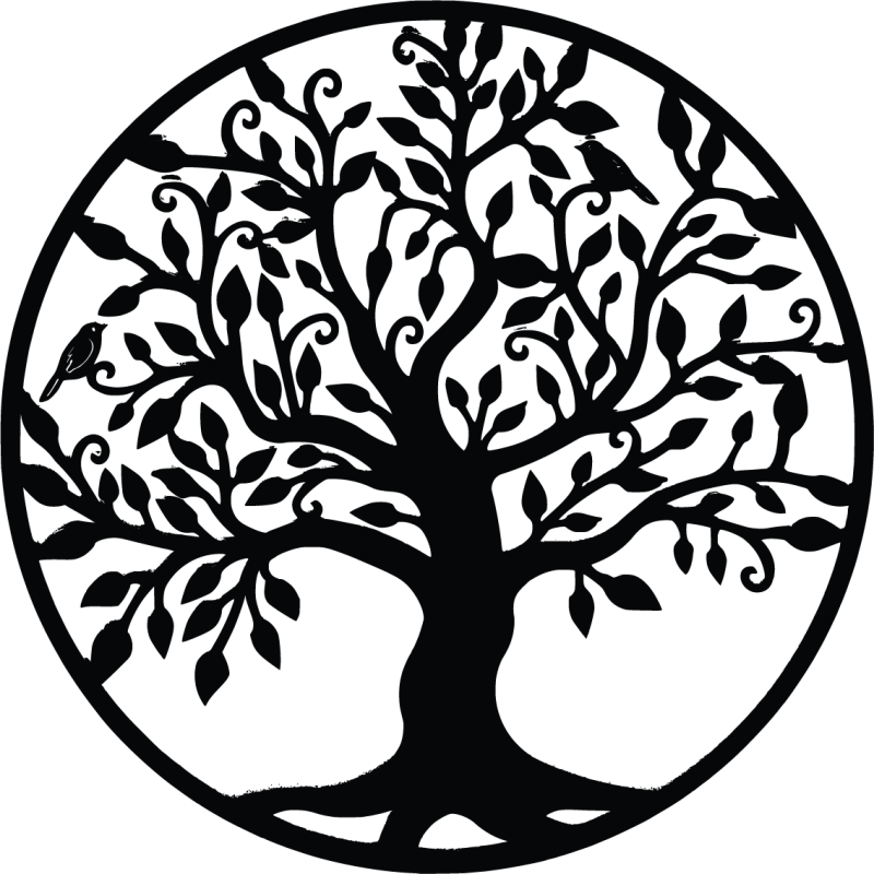 Száz életet ábrázoló fa falfestmény