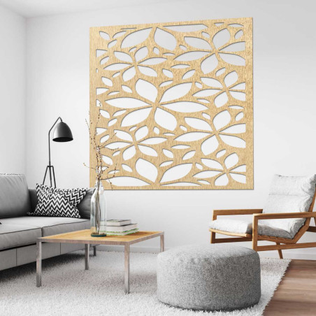 copy of Fából készült fali dekoráció virágok négyzet- SAJFO