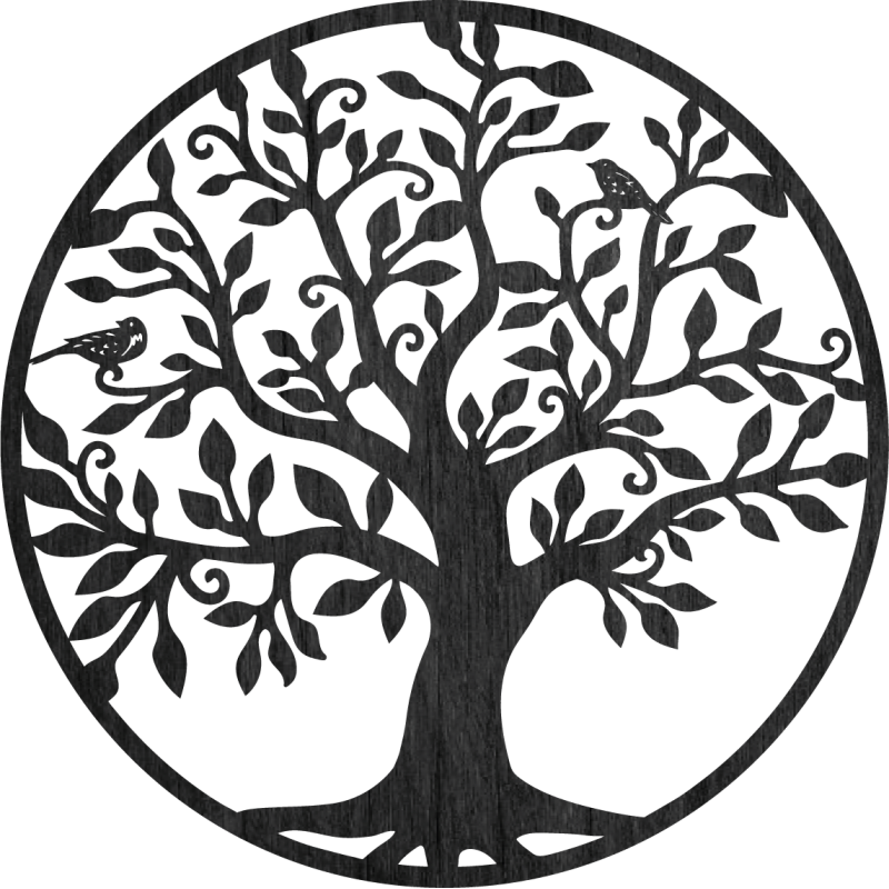 Fából készült életfa dekoráció a falon,...