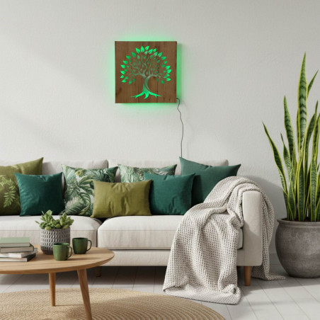 LED fényfestés az élet fája - fa dekoráció RGB LED háttérvilágítással, n