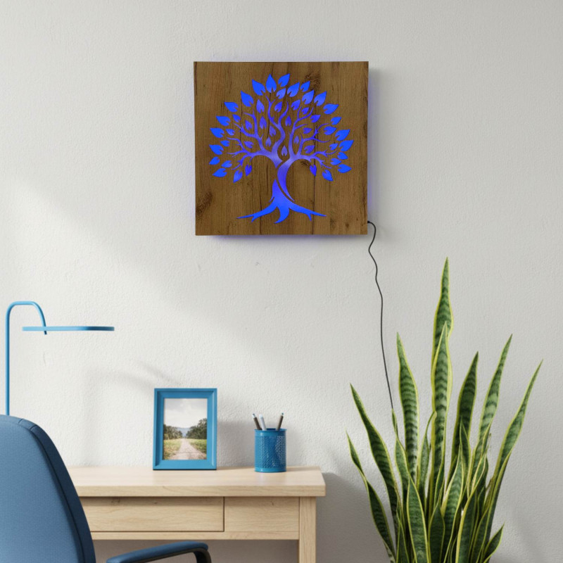 LED fényfestés az élet fája - fa dekoráció RGB LED háttérvilágítással,