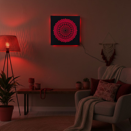 LED fa kép Mandala – háttérvilágítású mandala