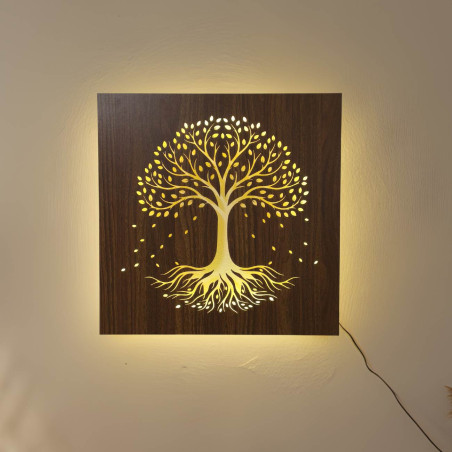 Fa életfa LED világítással és távirányítóval