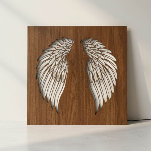 Fa háttérvilágítású LED kép – Angyalszárnyak a falon 2