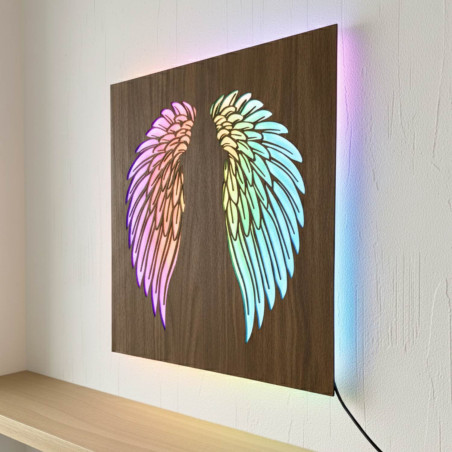 LED fa kép - mandala Életvirág modern RGB világítással
